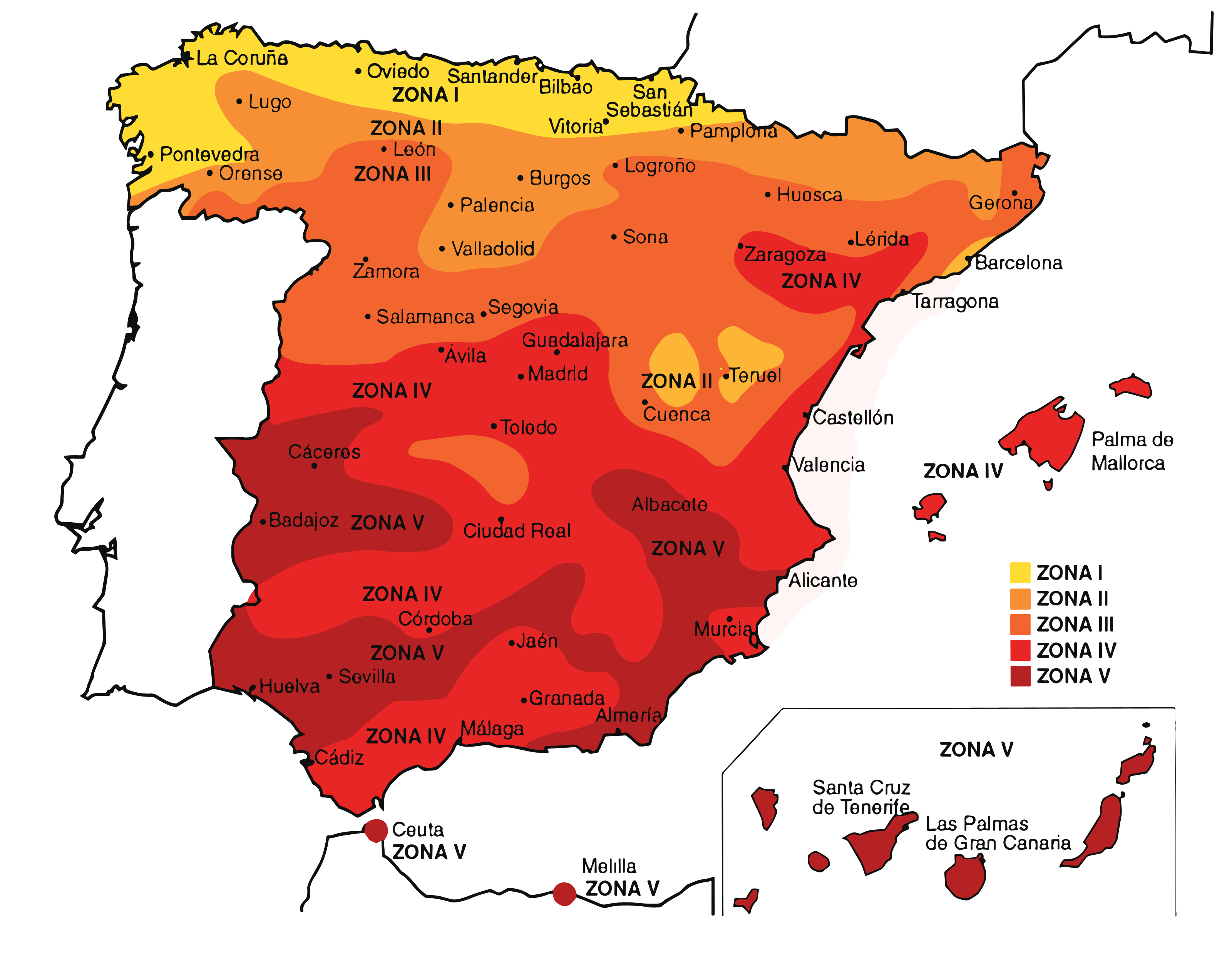 Mapa Horas de Sol España